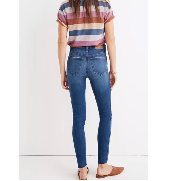 Madewell 10” High Rise Skinny Jeans Button Front Medium Hanna Wash Size 23 Women - Picture 2 of 12